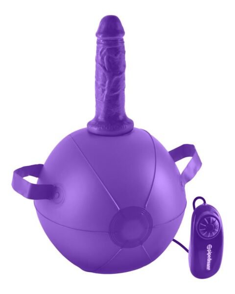 Mini Bola con Dildo y Vibración Púrpura
